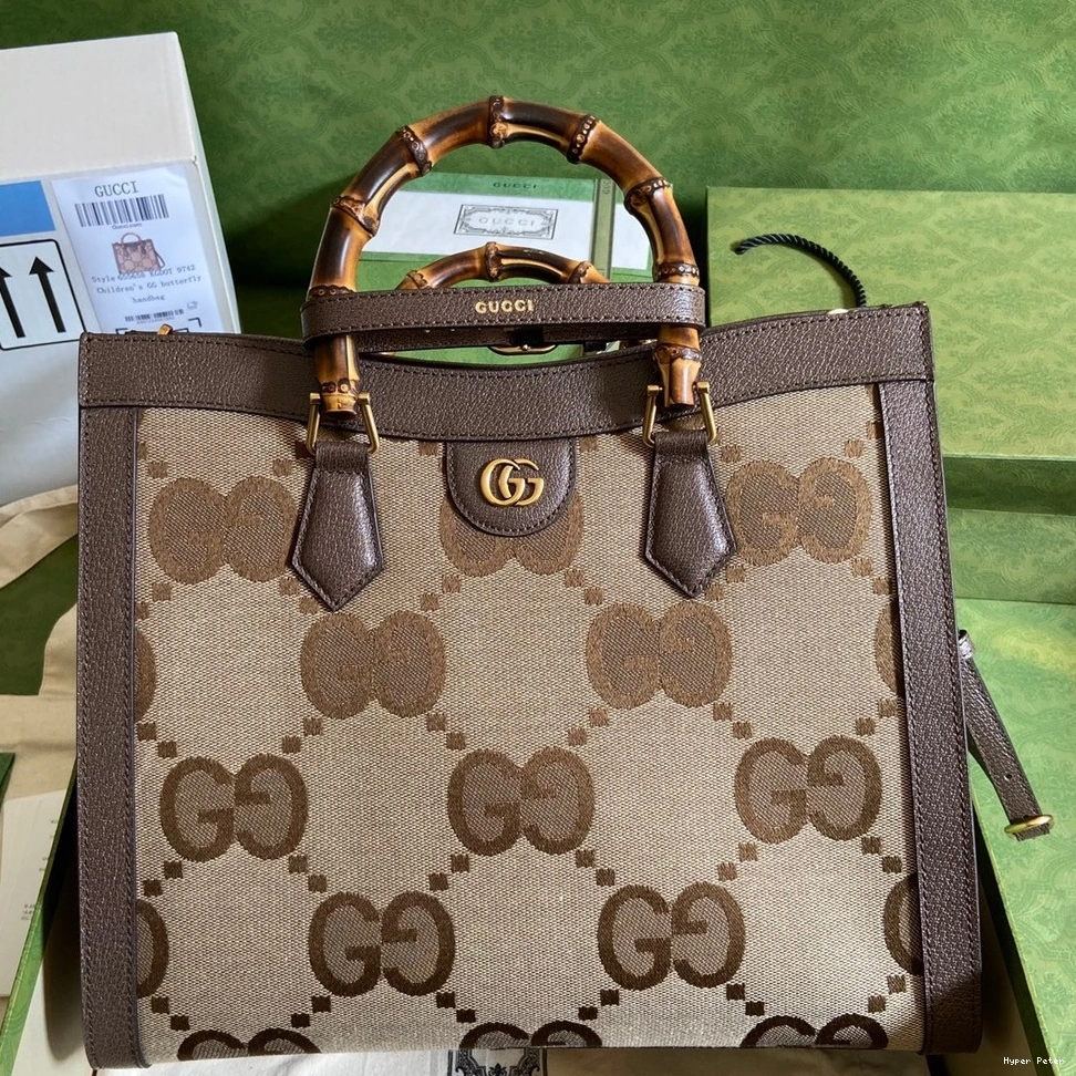Hyper Peter Diana GUCCI medium jumbo bag tote GG with 0816